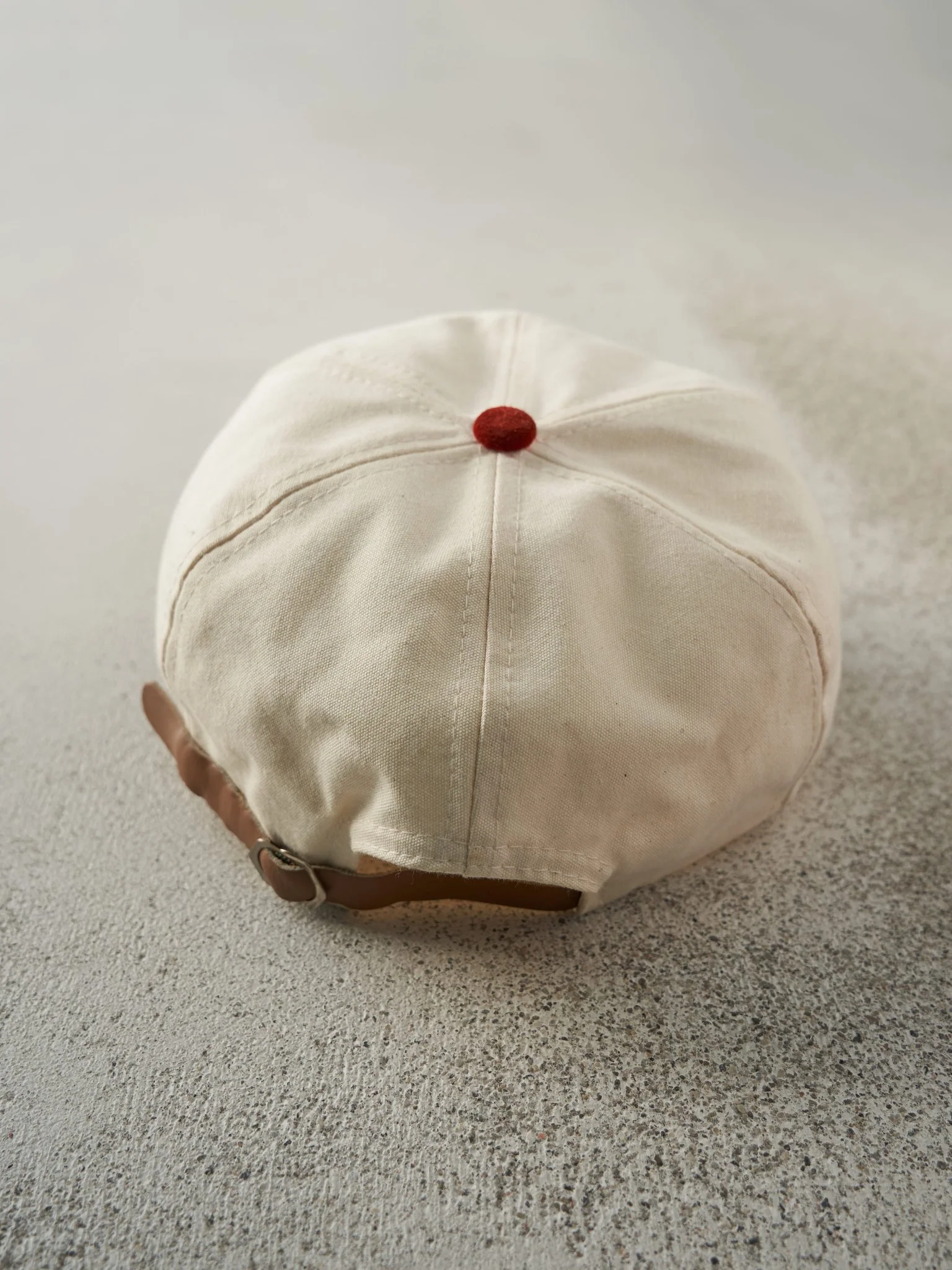 Vintage 90s Beige & Red Boy London Two Tone Embroidered Leather Strapback - Image 3
